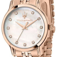 Maserati Epoca Diamond Accents Rose Gold Tone Stainless Steel Mother Of Pearl Dial Quartz R8853118517 100m Women's Watch