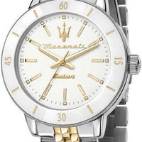 Maserati Successo Two Tone Stainless Steel White Dial Solar R8853145514 Women's Watch