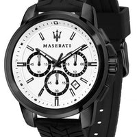 Maserati Successo Chronograph White Dial Silicon Strap Quartz R8871621010 Men's Watch
