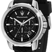 Maserati Successo Chronograph Silicone Strap Black Dial Quartz R8871621014 100m Men's Watch