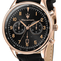 Maserati Tradizione Chronograph Black Sunray Dial Quartz R8871646001 100m Men's Watch