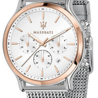 Maserati Epoca Chronograph White Dial Stainless Steel Quartz R8873618009 100m Men's Watch