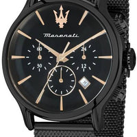 Maserati Epoca Chronograph Stainless Steel Black Dial Quartz R8873618013 100m Men's Watch
