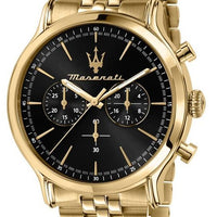 Maserati Epoca Gold Tone Chronograph Black Dial Quartz R8873618023 100m Men's Watch