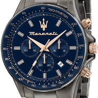 Maserati Sfida Chronograph Stainless Steel Blue Dial Quartz R8873640001 100m Men's Watch