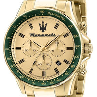 Maserati Sfida Chronograph Gold Tone Dial Quartz R8873640005 100m Men's Watch