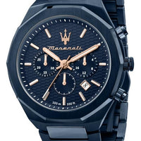 Maserati Stile Chronograph Blue Dial Quartz R8873642008 100m Men's Watch