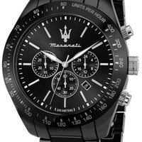 Maserati Traguardo Chronograph Stainless Steel Black Dial Diver's Quartz R8873650001 200m Men's Watch