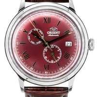 Orient Bambino Gmt Version 8 Leather Strap Red Dial Automatic Ra-ak0705r10b Men's Watch