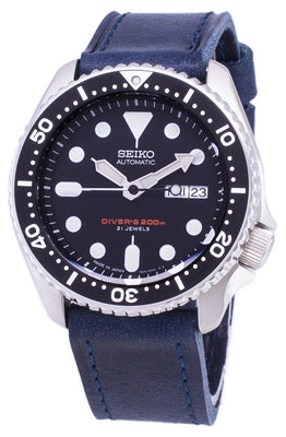 Seiko Automatic Skx007j1-ls13 Diver's 200m Japan Made Blue Leather Strap Men's Watch