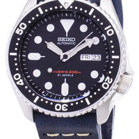 Seiko Automatic Skx007j1-ls15 Diver's 200m Japan Made Dark Blue Leather Strap Men's Watch