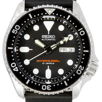 Seiko Automatic Diver's Ratio Black Leather Skx007j1-ls2 200m Men's Watch