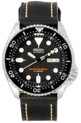 Seiko Automatic Diver's Ratio Black Leather Skx007j1-ls2 200m Men's Watch
