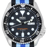 Seiko Black Dial Automatic Diver's Skx007j1-var-nato20 200m Men's Watch