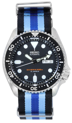 Seiko Black Dial Automatic Diver's Skx007j1-var-nato20 200m Men's Watch