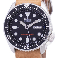 Seiko Automatic Skx007k1-ls18 Diver's 200m Brown Leather Strap Men's Watch