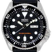 Seiko Automatic Diver's Ratio Black Leather Skx007k1-ls2 200m Men's Watch