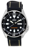Seiko Automatic Diver's Ratio Black Leather Skx007k1-ls2 200m Men's Watch