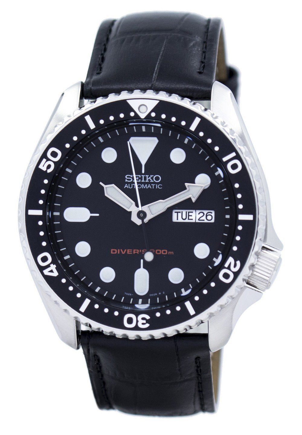 Seiko Automatic Diver's 200m Ratio Black Leather Skx007k1-ls6 Men's Watch