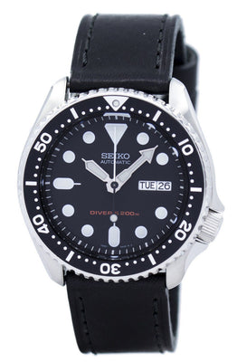Seiko Automatic Diver's 200m Ratio Black Leather Skx007k1-ls8 Men's Watch
