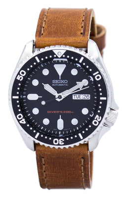 Seiko Automatic Diver's 200m Ratio Brown Leather Skx007k1-ls9 Men's Watch