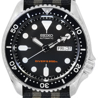 Seiko Black Dial Automatic Diver's Skx007k1-var-nato21 200m Men's Watch