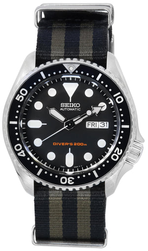 Seiko Black Dial Automatic Diver's Skx007k1-var-nato21 200m Men's Watch