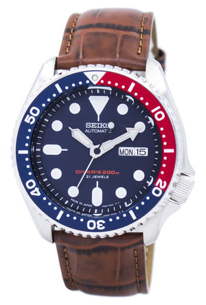 Seiko Automatic Diver's Ratio Brown Leather Skx009j1-ls7 200m Men's Watch