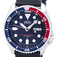 Seiko Automatic Diver's Ratio Black Leather Skx009j1-ls8 200m Men's Watch