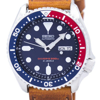 Seiko Automatic Diver's Ratio Brown Leather Skx009j1-ls9 200m Men's Watch