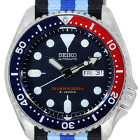 Seiko Blue Dial Automatic Diver's Skx009j1-var-nato20 200m Men's Watch