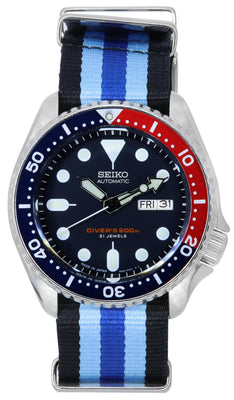 Seiko Blue Dial Automatic Diver's Skx009j1-var-nato20 200m Men's Watch
