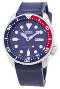Seiko Automatic Skx009k1-ls13 Diver's 200m Dark Blue Leather Strap Men's Watch