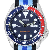 Seiko Blue Dial Automatic Diver's Skx009k1-var-nato20 200m Men's Watch