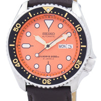 Seiko Automatic Diver's Ratio Dark Brown Leather Skx011j1-ls11 200m Men's Watch