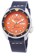 Seiko Automatic Skx011j1-var-ls15 Diver's 200m Dark Blue Leather Strap Men's Watch