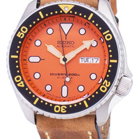 Seiko Automatic Skx011j1-ls17 Diver's 200m Japan Made Brown Leather Strap Men's Watch