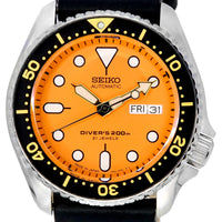 Seiko Automatic Diver's Ratio Black Leather Skx011j1-ls2 200m Men's Watch