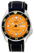 Seiko Automatic Diver's Ratio Black Leather Skx011j1-ls2 200m Men's Watch