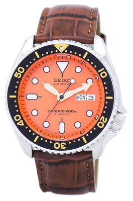 Seiko Automatic Diver's Ratio Brown Leather Skx011j1-ls7 200m Men's Watch