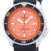 Seiko Automatic Diver's Ratio Black Leather Skx011j1-ls8 200m Men's Watch