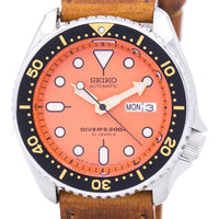 Seiko Automatic Diver's Ratio Brown Leather Skx011j1-ls9 200m Men's Watch