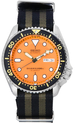 Seiko Orange Dial Automatic Diver's Skx011j1-var-nato21 200m Men's Watch