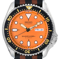 Seiko Orange Dial Automatic Diver's Skx011j1-var-nato22 200m Men's Watch