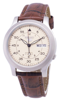 Seiko 5 Military Snk803k2-ss2 Automatic Brown Leather Strap Men's Watch