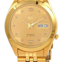 Seiko 5 Gold Tone Jubilee Bracelet Gold Dial 21 Jewels Automatic Snkc12j1 Men's Watch