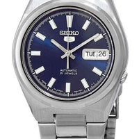 Seiko 5 Date-day Stainless Steel Blue Dial 21 Jewels Automatic Snkc51j1 Men's Watch