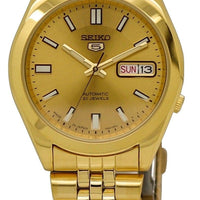 Seiko 5 Gold Tone Jubilee Bracelet Gold Dial 21 Jewels Automatic Snkf82j1 Men's Watch