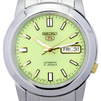 Seiko 5 Stainless Steel Green Dial Automatic Snkk19 Snkk19j1 Snkk19j Men's Watch