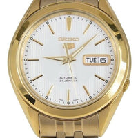 Seiko 5 Gold Tone Stainless Steel White Dial 21 Jewels Automatic Snkl26k1 Men's Watch